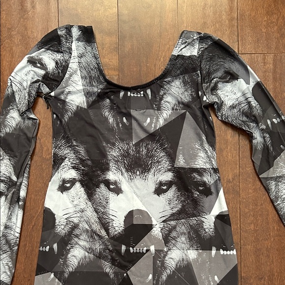 Civil Regime Black and Gray Wolf Bodycon Dress, Size Large, NWT - Picture 7 of 12